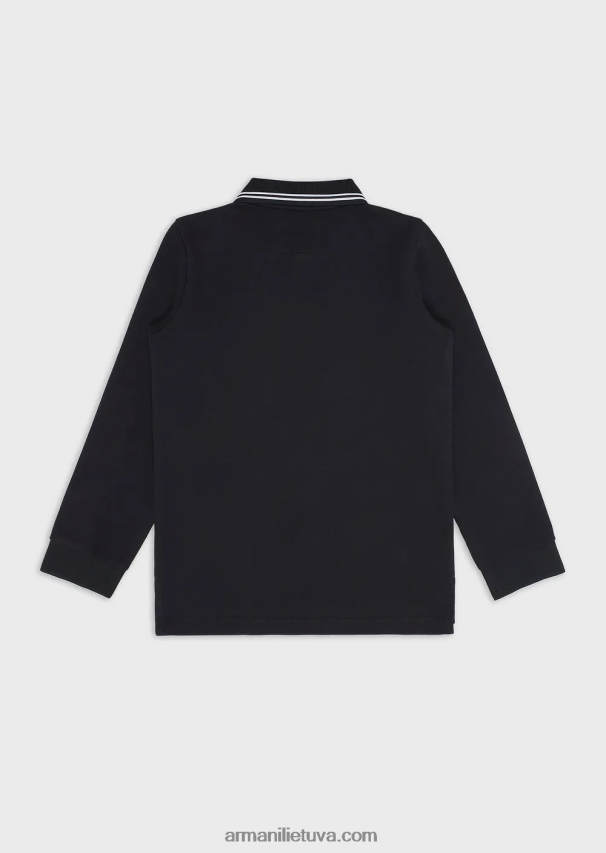 berniukasArmani ilgomis rankovėmis tamprūs polo marškinėliai 02482X2402