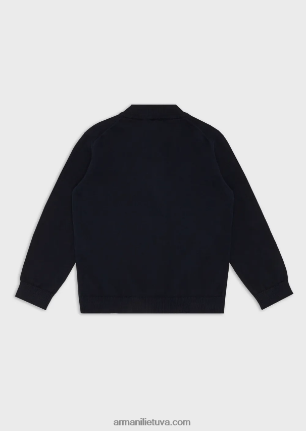 berniukasArmani kukurūzų burbuolių megztas megztinis su viso ilgio užtrauktuku 02482X2476