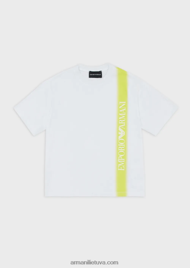 berniukasArmani sunkiasvorio trikotažo marškinėliai su gradientinėmis juostelėmis ir „ea crew“ logotipu 02482X2429