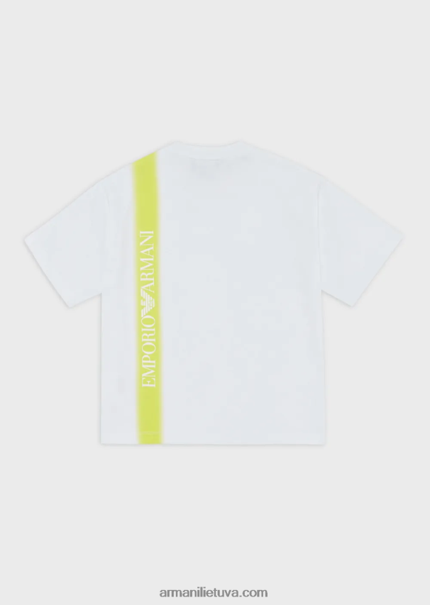 berniukasArmani sunkiasvorio trikotažo marškinėliai su gradientinėmis juostelėmis ir „ea crew“ logotipu 02482X2429