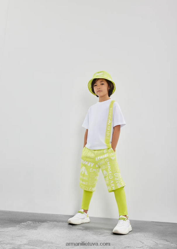 berniukasArmani sunkiasvorio trikotažo marškinėliai su gradientinėmis juostelėmis ir „ea crew“ logotipu 02482X2429