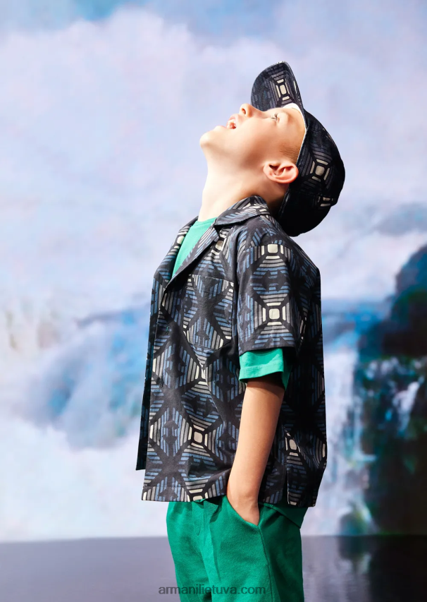 berniukasArmani tvarios kolekcijos ekologiški džersio šortai 02482X2443