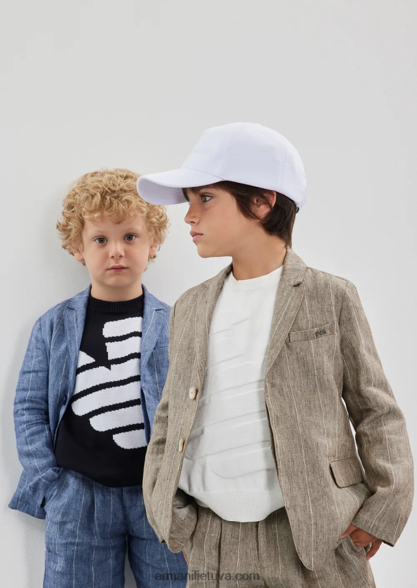 berniukas baltas Armani džemperis su per dideliu ea įdėklu 02482X2436