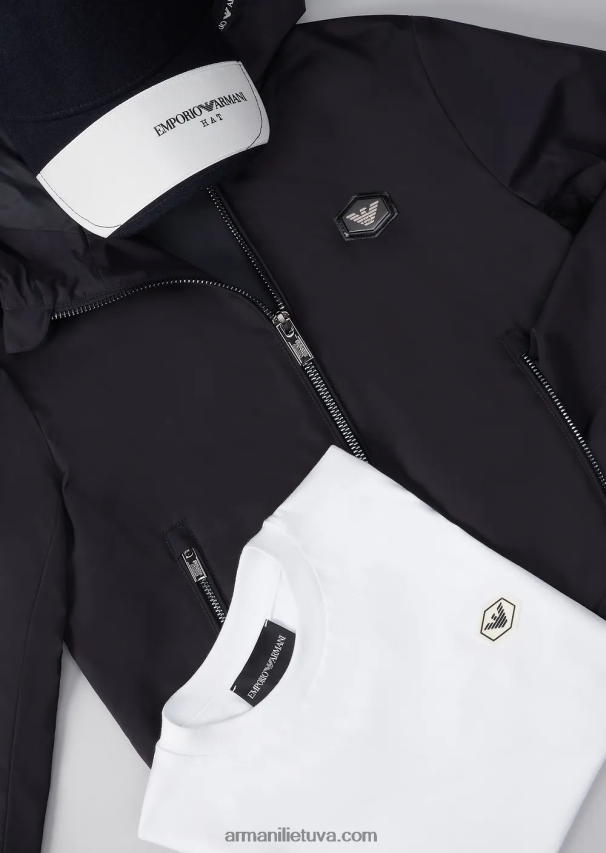 berniukas baltas Armani marškinėliai supima su esminiu logotipu 02482X2414