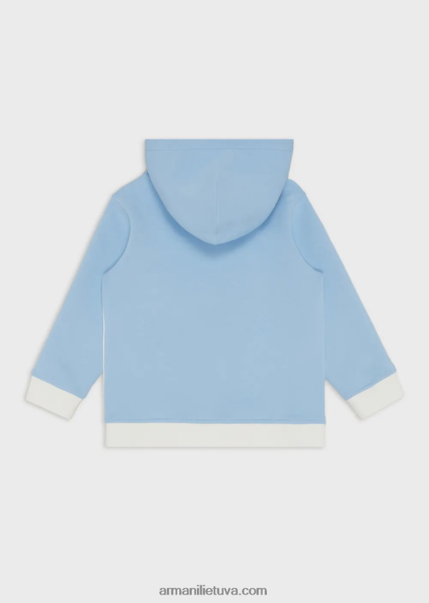 berniukas baltasdvigubo trikotažo megztinis su gobtuvu su emporio armani logotipu 02482X2468