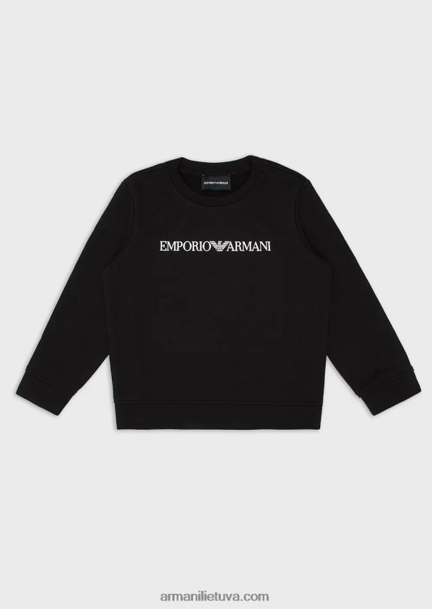 berniukas juodas Armani megztinis su modal-blend logotipu 02482X2383