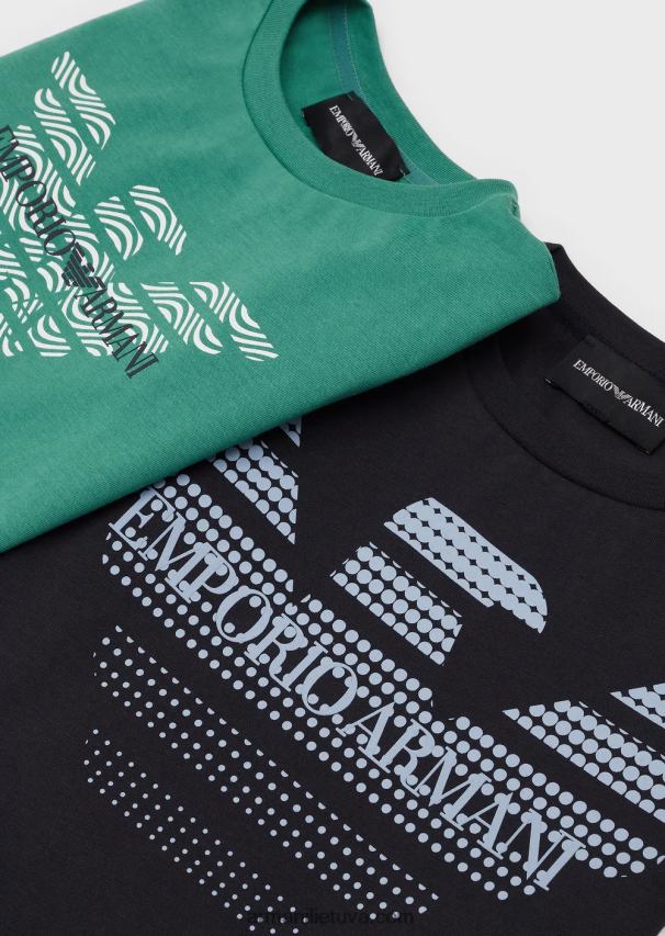 berniukas mėlyna Armani dvi pakuotės ekologiškų marškinėlių su erelio logotipu 02482X2421