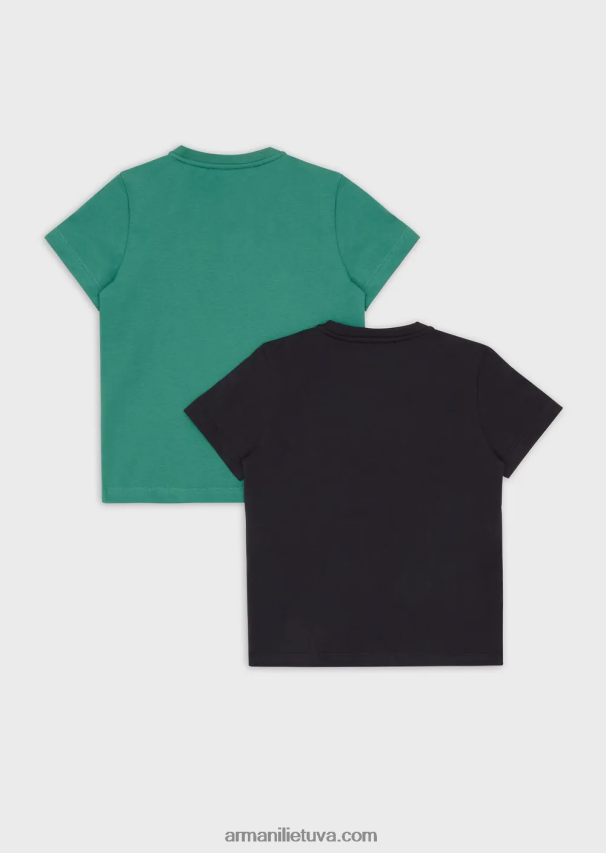 berniukas mėlyna Armani dvi pakuotės ekologiškų marškinėlių su erelio logotipu 02482X2421