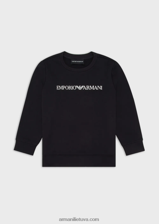 berniukas mėlynas logotipas Armani megztinis su modal-blend logotipu 02482X2386