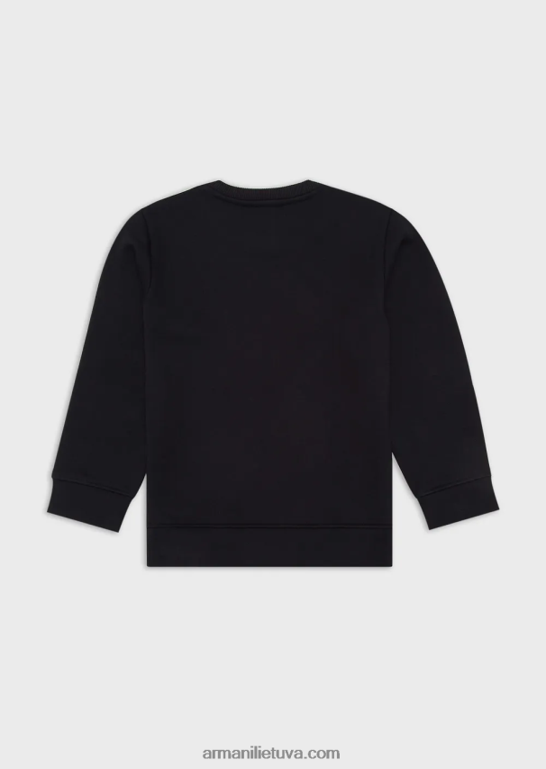 berniukas mėlynas logotipas Armani megztinis su modal-blend logotipu 02482X2386