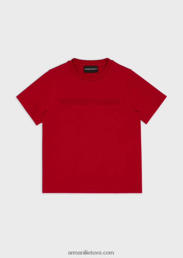 berniukas raudonasunkiasvoriai marškinėliai su emporio armani logotipu 02482X2426