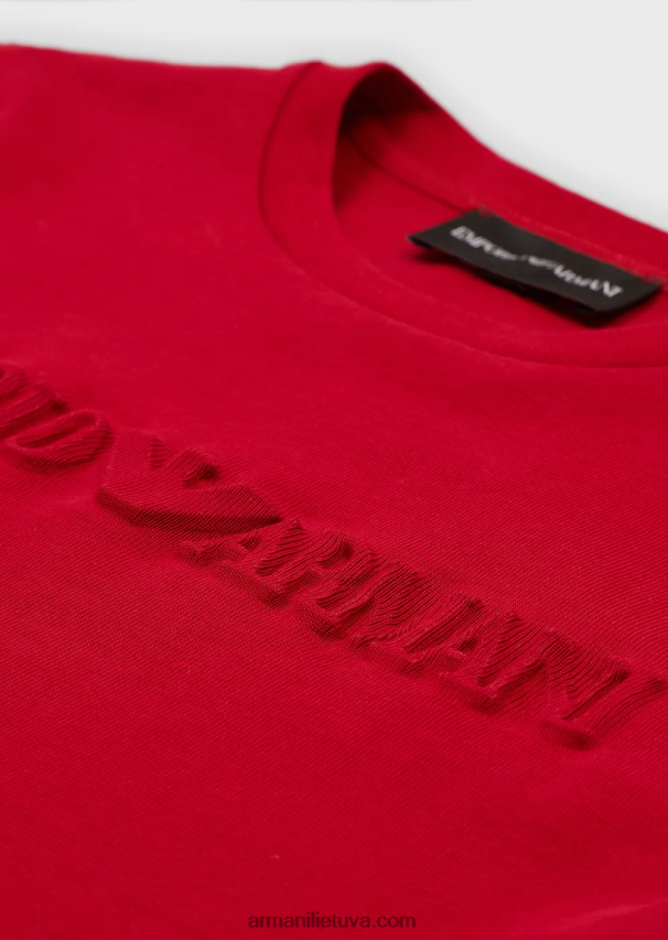 berniukas raudonasunkiasvoriai marškinėliai su emporio armani logotipu 02482X2426