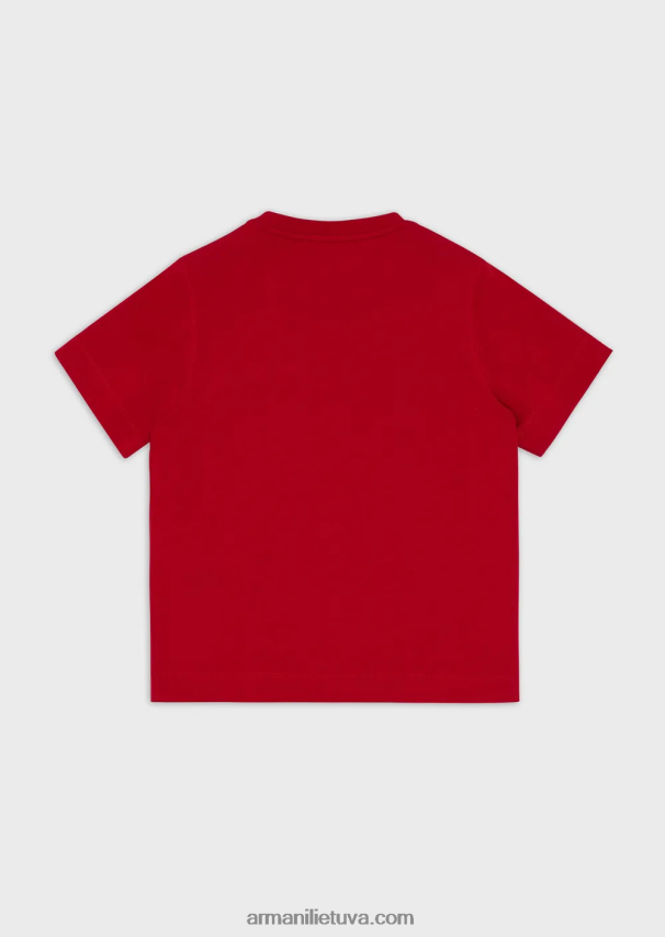 berniukas raudonasunkiasvoriai marškinėliai su emporio armani logotipu 02482X2426