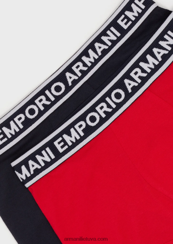 berniukas tamsiai mėlyna Armani dvi pakuotės boksinių kelnaičių su logotipu 02482X2472