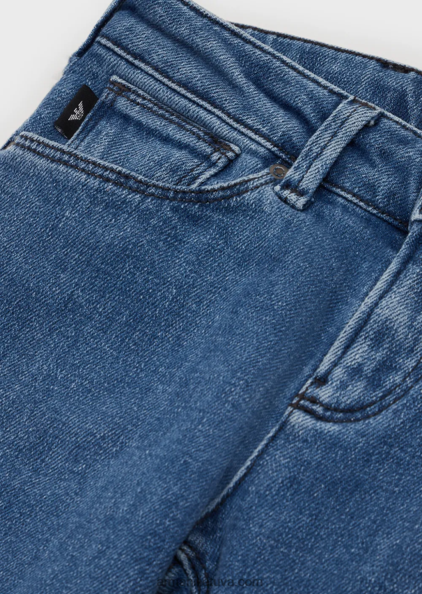 berniukas tamsiai mėlyna Armani j06 tamprio džinso džinsai 02482X2473