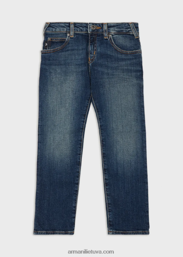 berniukas tamsiai mėlyna Armani j45 akmeniu plauti džinsiniai džinsai 02482X2377