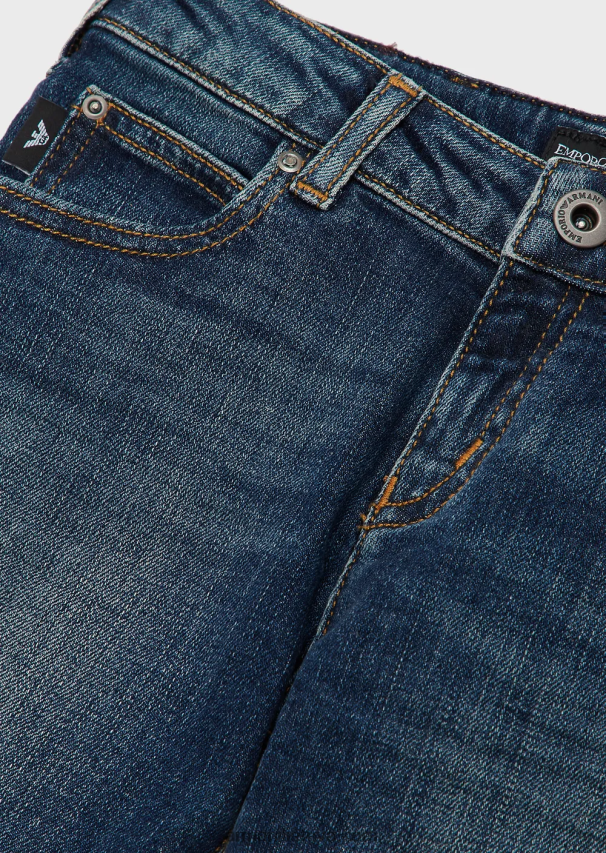 berniukas tamsiai mėlyna Armani j45 akmeniu plauti džinsiniai džinsai 02482X2377