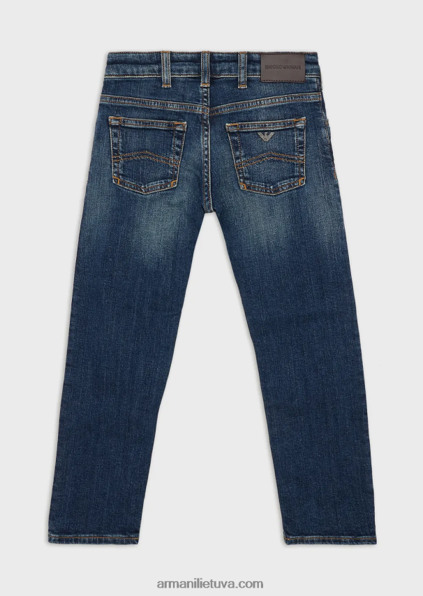 berniukas tamsiai mėlyna Armani j45 akmeniu plauti džinsiniai džinsai 02482X2377