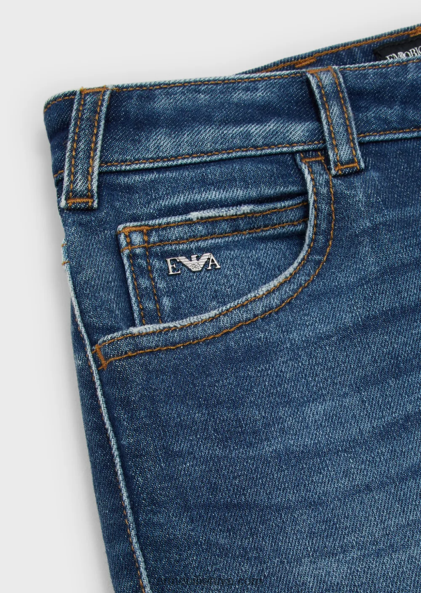 berniukas tamsiai mėlyna Armani j45 elastingi džinsai 02482X2438