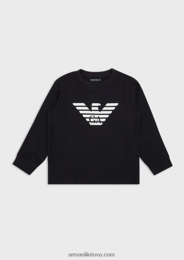 berniukas tamsiai mėlyna Armani megztinis su modal-blend logotipu 02482X2385