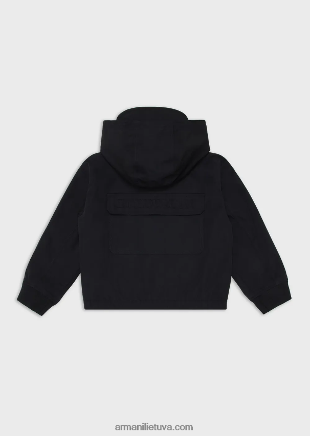 berniukas tamsiai mėlyna Armani vandeniui atspari satino nailono palaidinė su gobtuvu 02482X2440