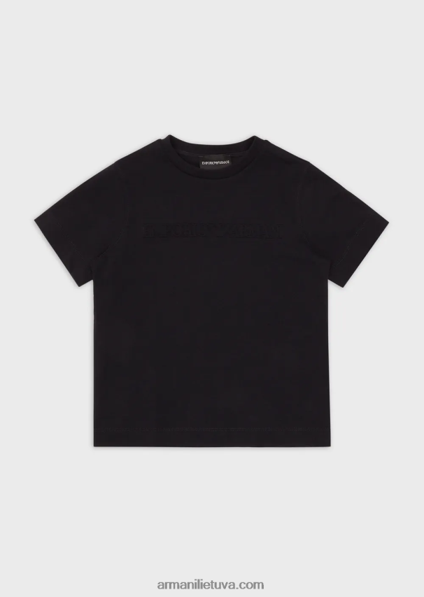 berniukas tamsiai mėlynasunkiasvoriai marškinėliai su emporio armani logotipu 02482X2427