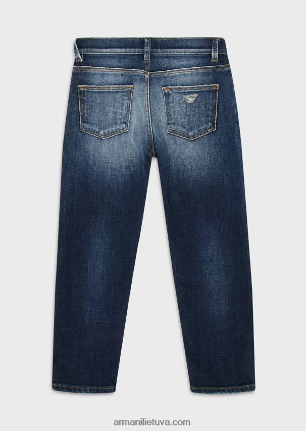 berniukas vidutinio mėlynumo Armani j75 išblukę tempimo džinsai 02482X2437