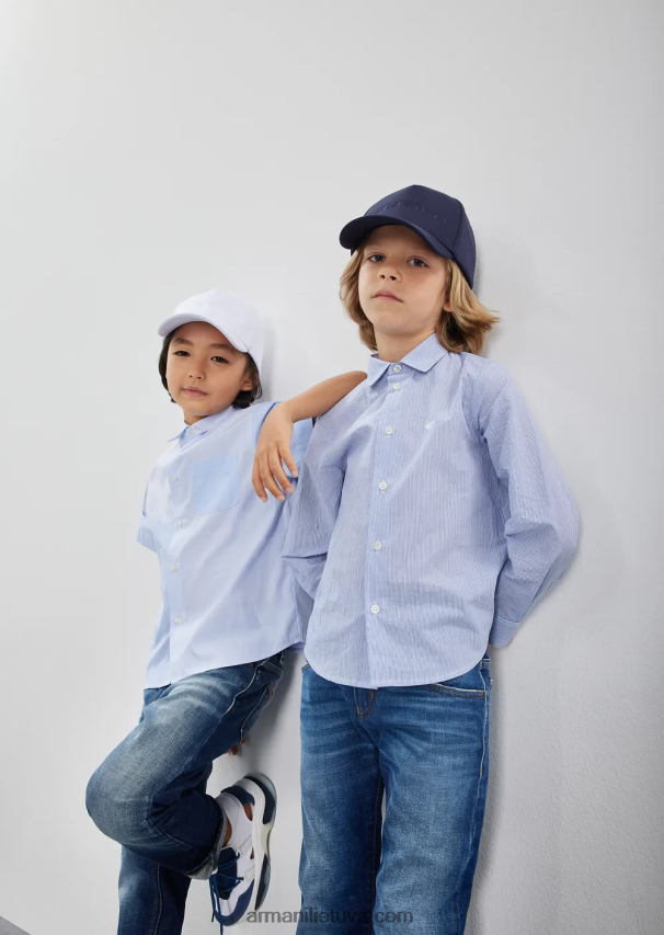 berniukas vidutinio mėlynumo Armani j75 išblukę tempimo džinsai 02482X2437