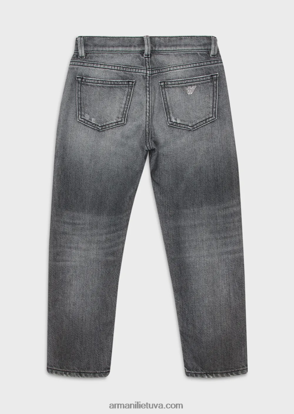 berniukas šviesiai pilka Armani j75 išskalauti džinsai su plyšimais 02482X2469