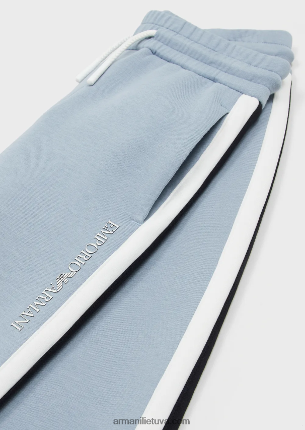 berniukas žydros spalvos Armani dvigubi džemperiai su šoninėmis juostelėmis 02482X2418