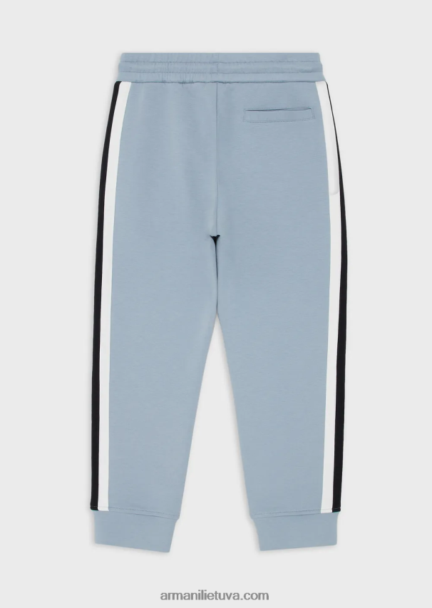 berniukas žydros spalvos Armani dvigubi džemperiai su šoninėmis juostelėmis 02482X2418