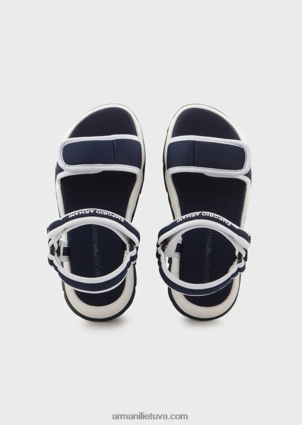 berniukas juodas Armani medžiaginės basutės su lipnia juostele ir lipnia juostele 02482X2480