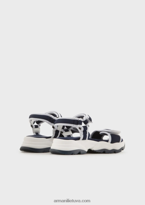 berniukas juodas Armani medžiaginės basutės su lipnia juostele ir lipnia juostele 02482X2480