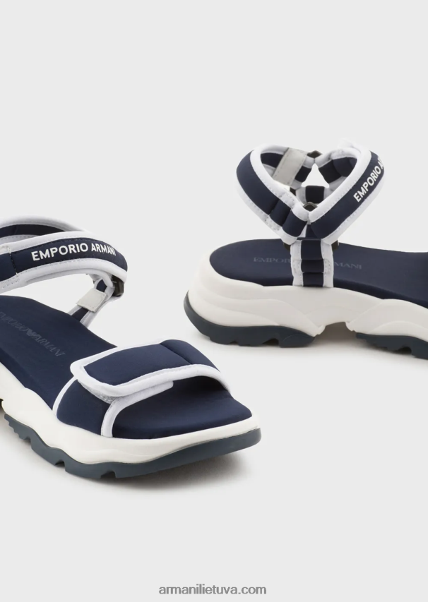 berniukas juodas Armani medžiaginės basutės su lipnia juostele ir lipnia juostele 02482X2480