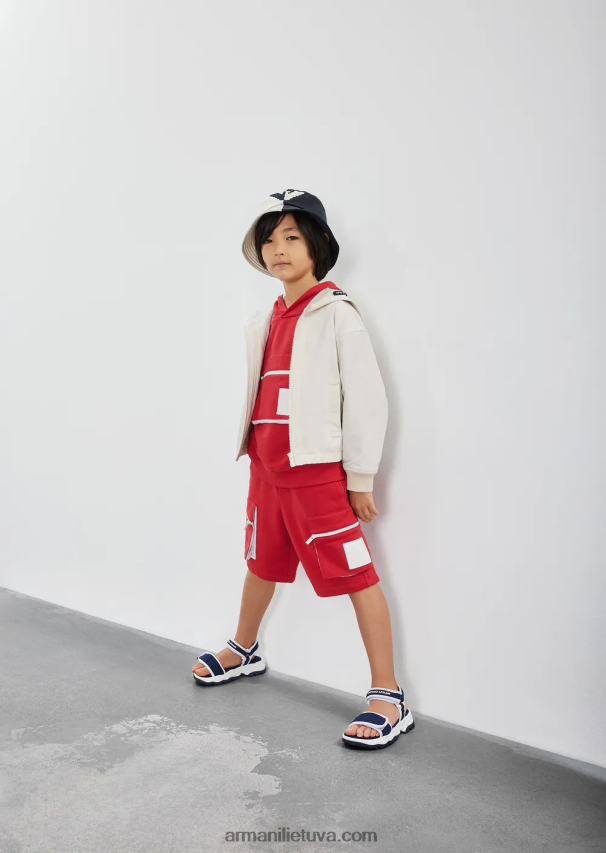 berniukas juodas Armani medžiaginės basutės su lipnia juostele ir lipnia juostele 02482X2480