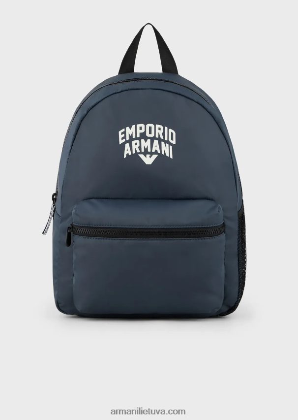 berniukasArmani paminkštinta perdirbto nailono kuprinė su logotipu 02482X2493