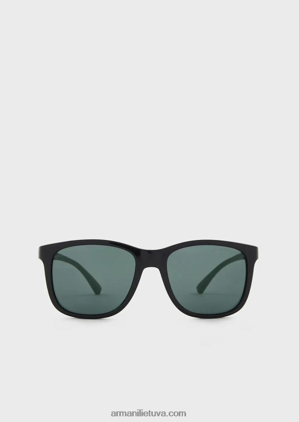 berniukas juodas Armani kvadratiniai akiniai nuo saulės 02482X2489