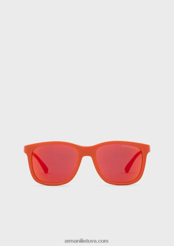 berniukas oranžinė Armani kvadratiniai akiniai nuo saulės 02482X2496
