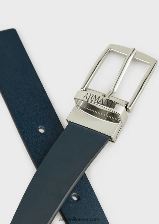 berniukas tamsiai mėlyna Armani apverčiamas diržas su logotipo sagtimi 02482X2494