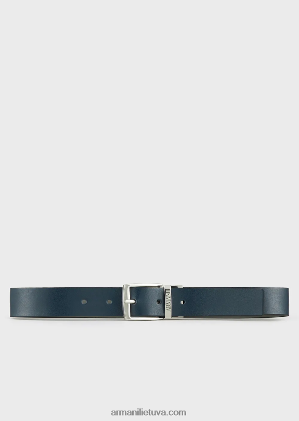 berniukas tamsiai mėlyna Armani apverčiamas diržas su logotipo sagtimi 02482X2494