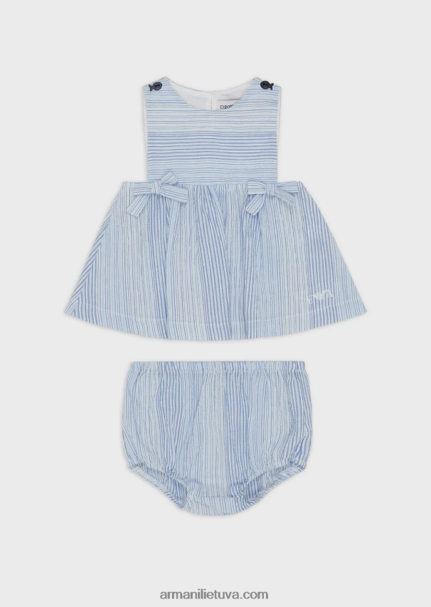 merginaArmani dryžuotos pajūrio rašto suknelės ir šortų komplektas 02482X2656