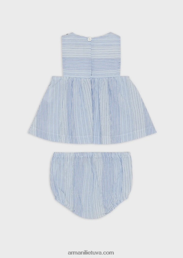 merginaArmani dryžuotos pajūrio rašto suknelės ir šortų komplektas 02482X2656