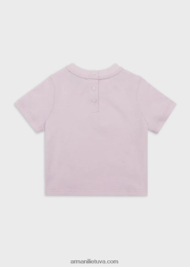 merginaArmani ekologiški marškinėliai su blizgučiais puoštu firminiu logotipu 02482X2654