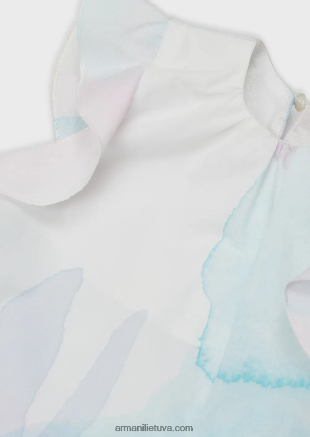 mergina modelis Armani Poplino viršus ir šortai su akvareliniu gėlių raštu 02482X2652