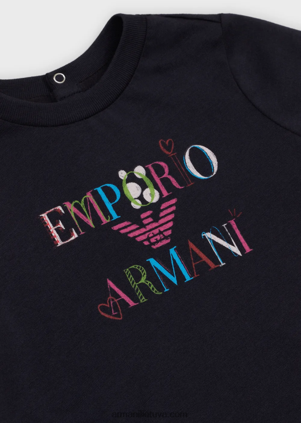 mergina modelis Armani marškinėliai su erelio ir širdelių raštais 02482X2659