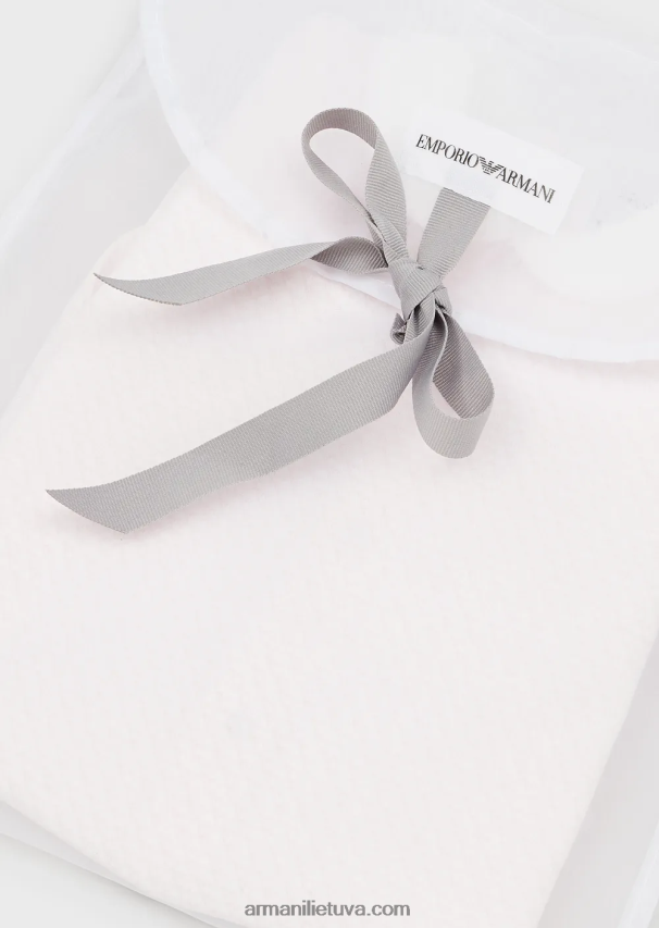 mergina rožinis Armani Onesie su Peter Pan apykakle ir visapusišku op-art ereliu 02482X2630