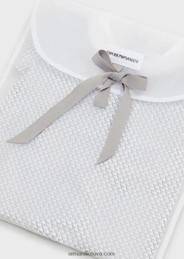 mergina žydros spalvos Armani Onesie su Peter Pan apykakle ir visapusišku op-art ereliu 02482X2629