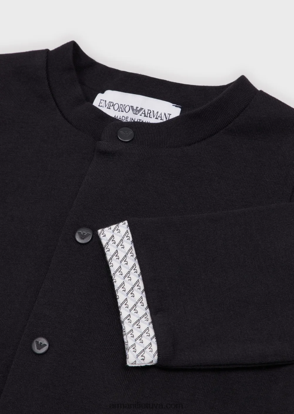 mergina žydros spalvos Armani dovanų rinkinys, sudarytas iš op-art erelio seilinukų ir batono 02482X2641