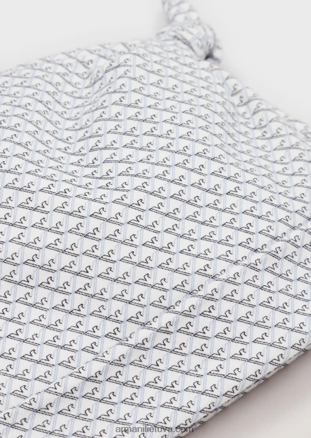 mergina baltas Armani mazgas beanie su op-art ereliais 02482X2627