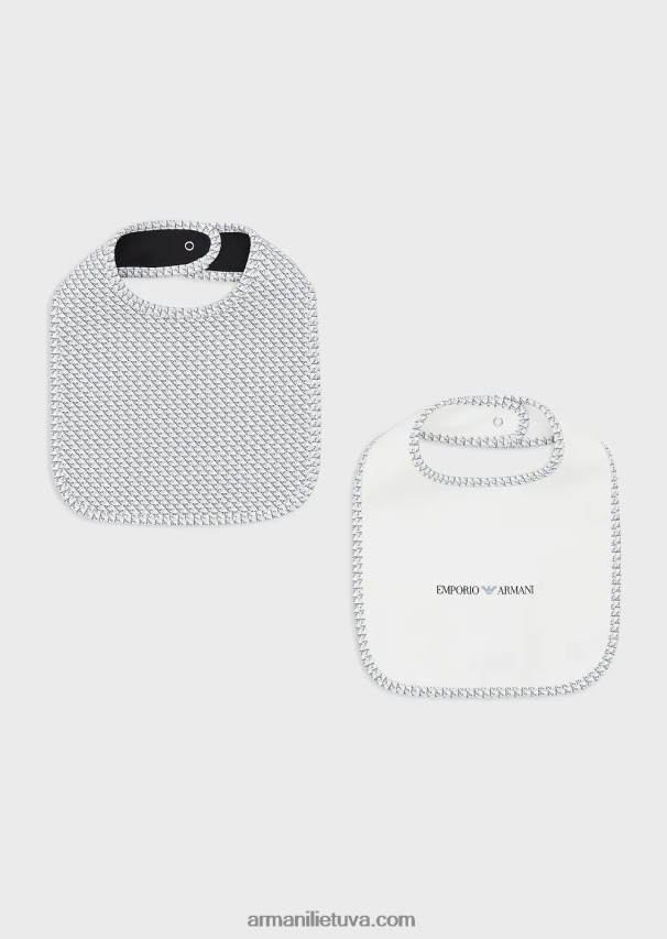 mergina žydros spalvos Armani dviejų seilinukų rinkinys su op-art ereliais 02482X2624